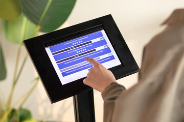 Black Digital Feedback Kiosk for Customer or Resident Satisfaction