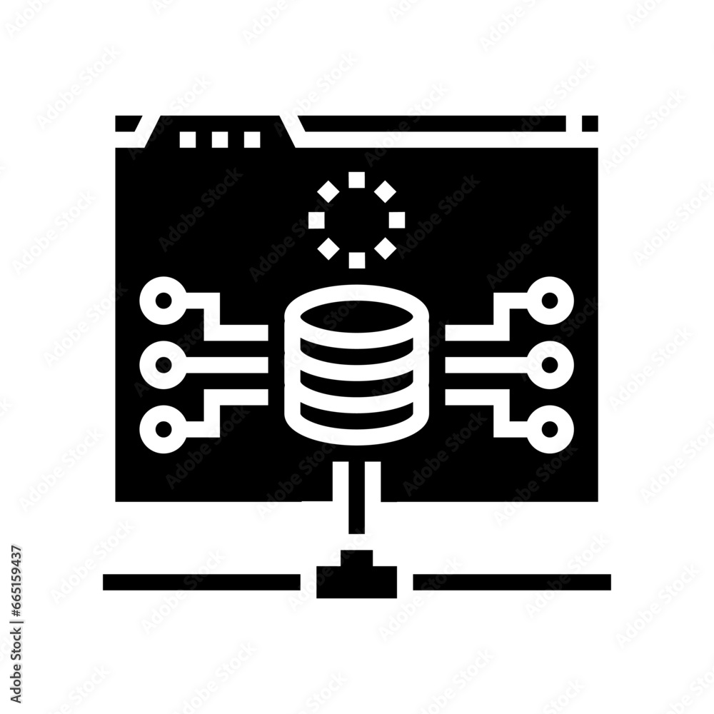 Poster database connectivity glyph icon vector. database connectivity sign. isolated symbol illustration