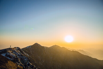 Wugong Mountain, Pingxiang City, Jiangxi Province - sea of clouds and mountain scenery at sunset