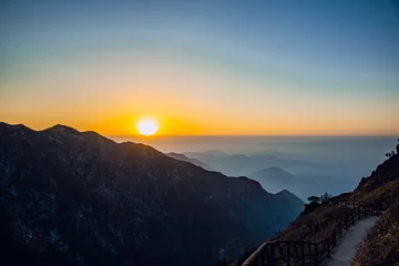 Photo sur Plexiglas Monts Huang Wugong Mountain, Pingxiang City, Jiangxi Province - sea of clouds and mountain scenery at sunset