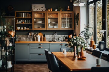 Fototapeta na wymiar Modern Culinary Space: Elegant and Functional Kitchen Interior