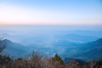 Cercles muraux Monts Huang Wugong Mountain, Pingxiang City, Jiangxi Province - sea of clouds and mountain scenery at sunset