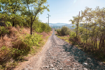 Via Francigena - dirt road next to Centeno (Proceno), Province of Viterbo, Lazio, Italy
