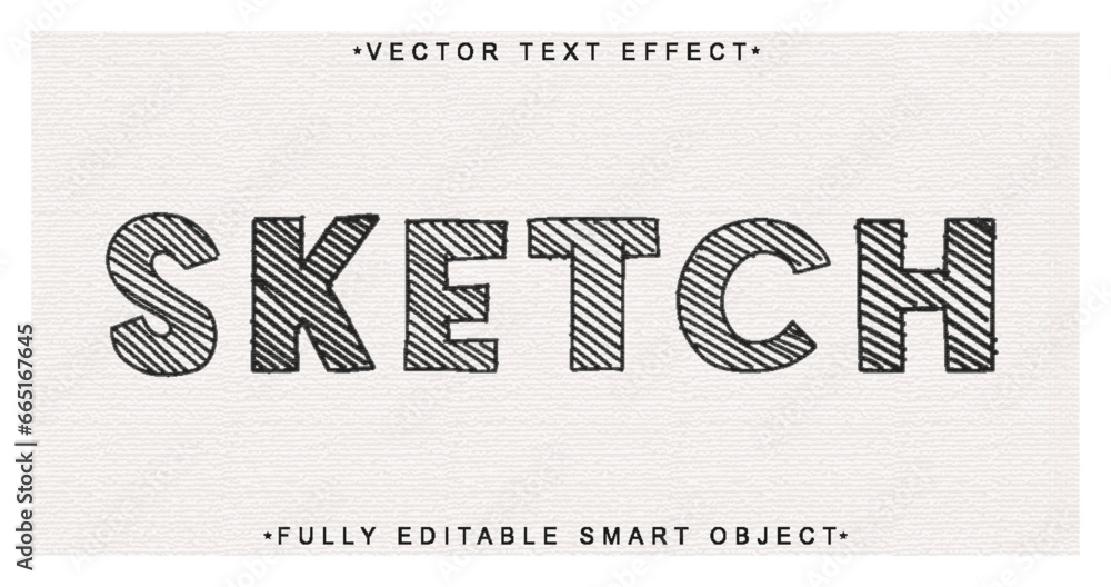 Poster paper sketch vector fully editable smart object text effect