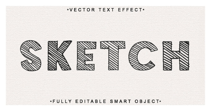 Paper Sketch Vector Fully Editable Smart Object Text Effect
