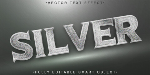 Silver Vector Fully Editable Smart Object Text Effect