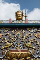 Dakshinkali, Nepal: the 40 metres high statue of Guru Rinpoche (Padmasambhava, Born from a Lotus),...