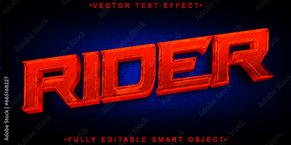 Poster Red Faster Rider Vector Fully Editable Smart Object Text Effect