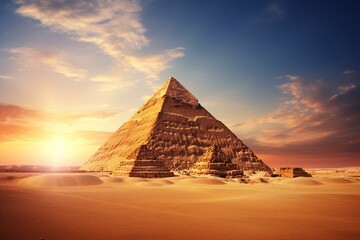 Fototapeta na wymiar Ancient Egypt: Pyramids & ETs. Generative AI