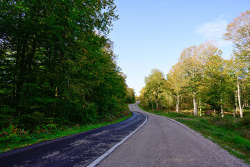 Igneada country road in autumn in Turkey.