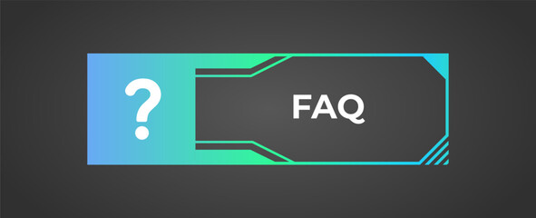 Faq button. Stream gradient window. Vector illustration