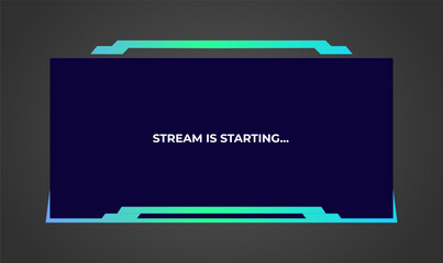 Live stream interface overlay frames for gamer broadcast or streaming. Game panel interface. Vector illustration © Andrii
