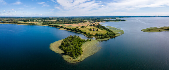 Beautiful Landscape of Latvia during summer, Latgale land of blue lakes, Raznas lake