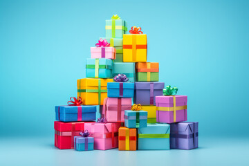 Pile of colorful gift boxes
