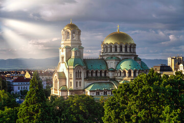 Fototapeta na wymiar St. Alexander Nevsky Cathedral in Sofia, Bulgaria