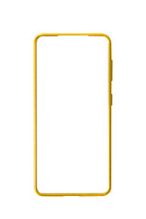 Smartphone Mockup Isolated Yellow (Transparent Screen/Transparent Background) / PNG / Phone Mockup / Cellphone Mockup