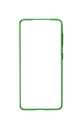 Metallic green Smartphone Mockup Isolated (Transparent Screen/Transparent Background) / PNG / Phone Mockup / Cellphone Mockup