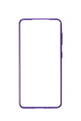 Metallic purple Smartphone Mockup Isolated (Transparent Screen/Transparent Background) / PNG / Phone Mockup / Cellphone Mockup