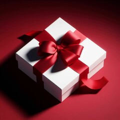 a gift box with a red bow. IA Generativa