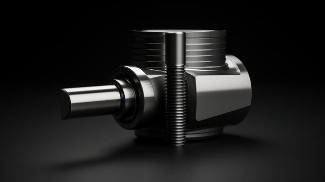 Close up crankshaft piston engine part of car or motorcycle. AI generated image