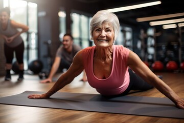 Fototapeta premium woman doing yoga exercise