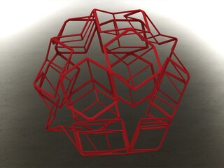 Wireframe Shape Dodecadodecahedron 3D print model
