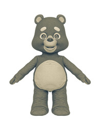 bear cartoon is standing up in front view