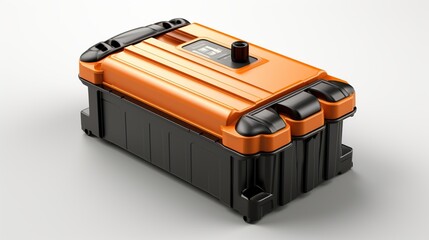Car battery power isolated white background. AI generated image