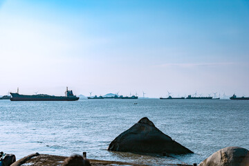 Pingtan Island, Fuzhou City, Fujian Province-fishing port pier from aerial photography perspective