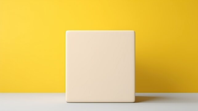 Detail of single yellow pillow isolated background. AI generated image