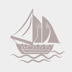 vector illustration of Ocean Exploration: Nautical Journey on a Sailing Ship