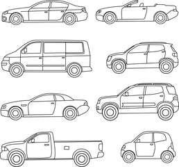 Car's Line art for coloring book page