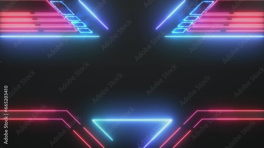 Poster abstract neon background with colorful beams of light. futuristic studio concept with bright laser a