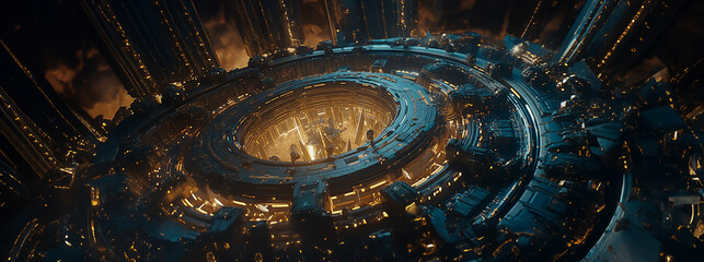 Fototapeta premium Steampunk city, Generative AI illustration