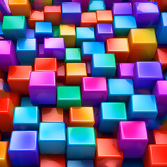 Fototapeta na wymiar wallpaper in the form of multicolored cubes