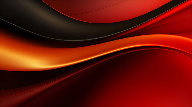 Fototapeta Red and black wavy lines backgrounds - generative AI
