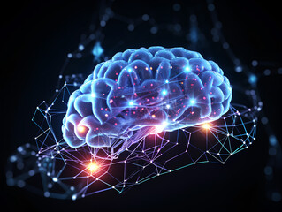 a brain in a circuit with electronic wires - neurosciences and artificial intelligence concept - generative AI