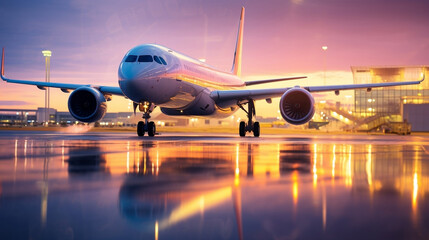 Fototapeta na wymiar Airbus A350 airplane at the airport 