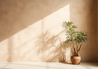 fondo de pared minimalista con una planta