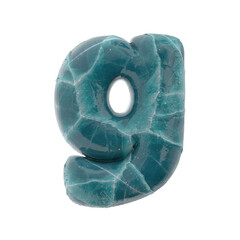 cracked ice letter G - Small 3d frozen font - Suitable for Nature, winter or Christmas related subjects