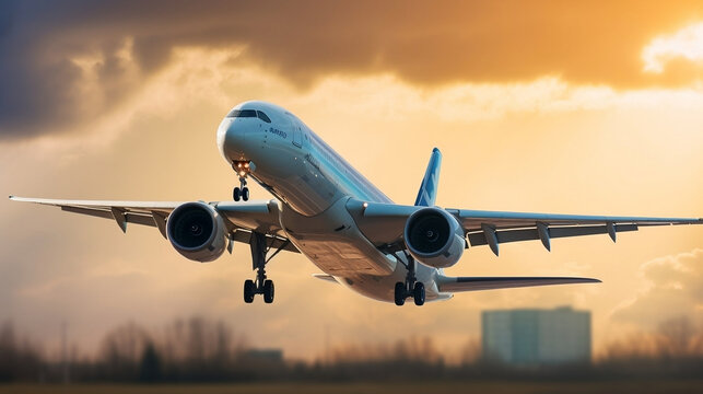 Airbus A350 airplane at the airport	