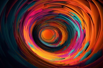 Vibrant and trippy tunnel filled with colorful shapes, made using advanced techniques. Generative AI