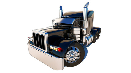 Cartoon car. Classic American cargo truck. 3D render.