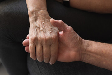 Fototapeta premium Senoir couple hugging and dancing together