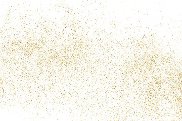 Gold Glitter Texture Isolated On White. Goldish Color Sequins. Golden Explosion Of Confetti. Design Element. Celebratory Background. Vector illustration.