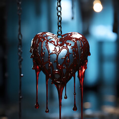 red heart in the snow