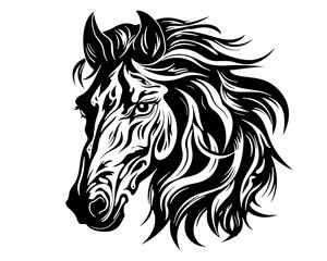 Obraz premium Horse Mustang Wild Tattoo Logo Print Stamp Mane Steed