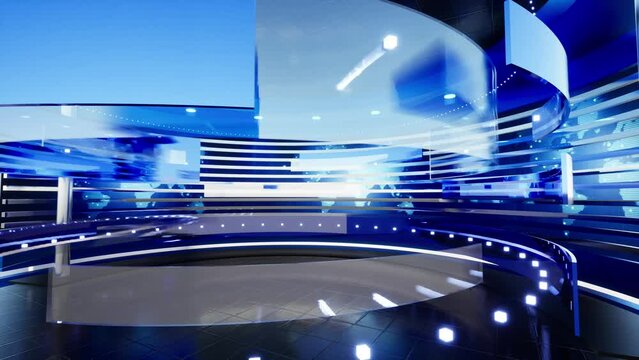 Background for TV news broadcast. Virtual studio background