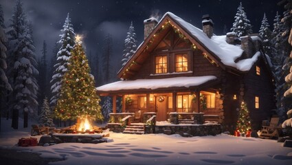 Christmas tree in the night