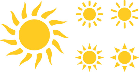 Collection of sun-shaped figure icons